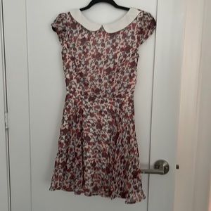 Zara floral backless dress with collar